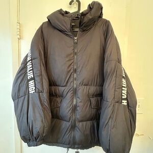Zara Oversized Black Puffer Jacket